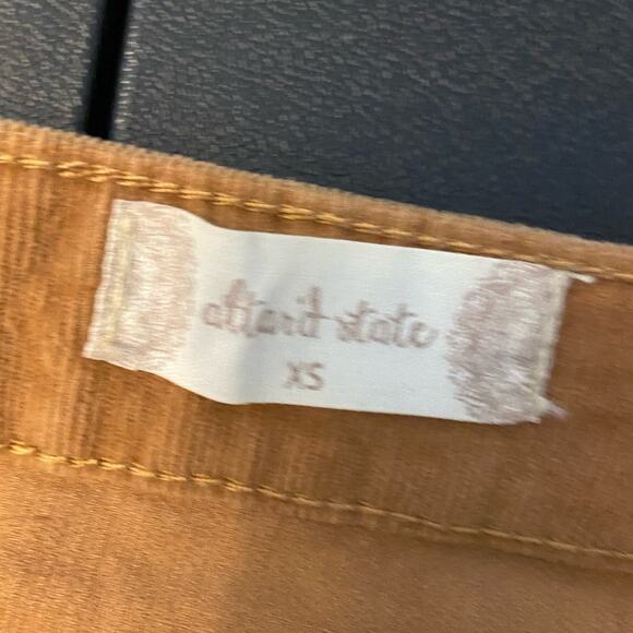 Altar'd State Corduroy Snap Front Mini Skirt Womens XS Camel Pockets Stretch - Picture 3 of 9